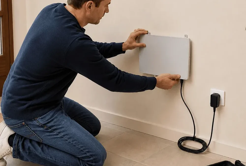 Installation of a wall device with mains power