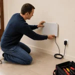 Installation of a wall device with mains power