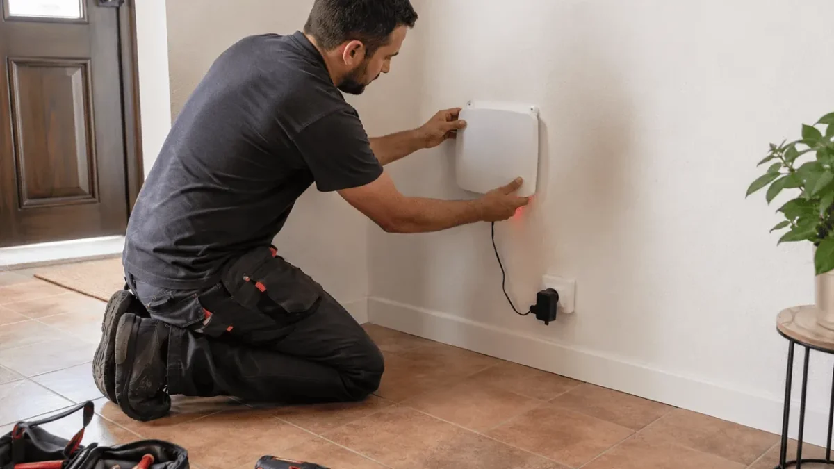 Colocación de un dispositivo en un muro interior